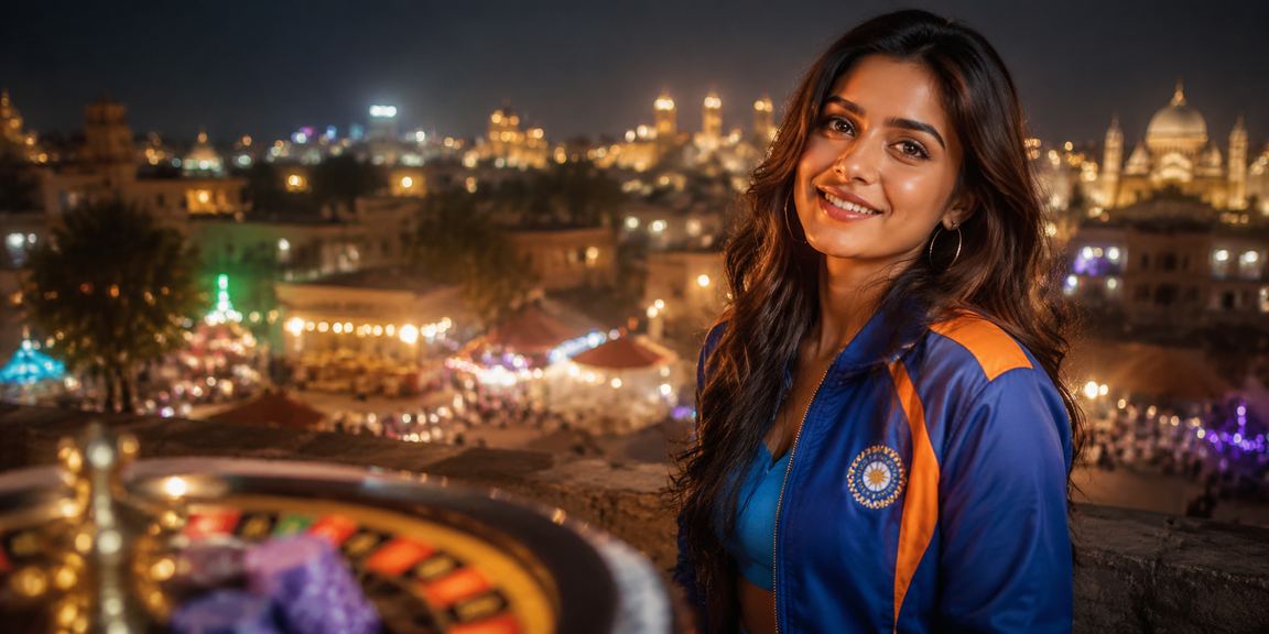 Colorful night market in India with cricket betting displays